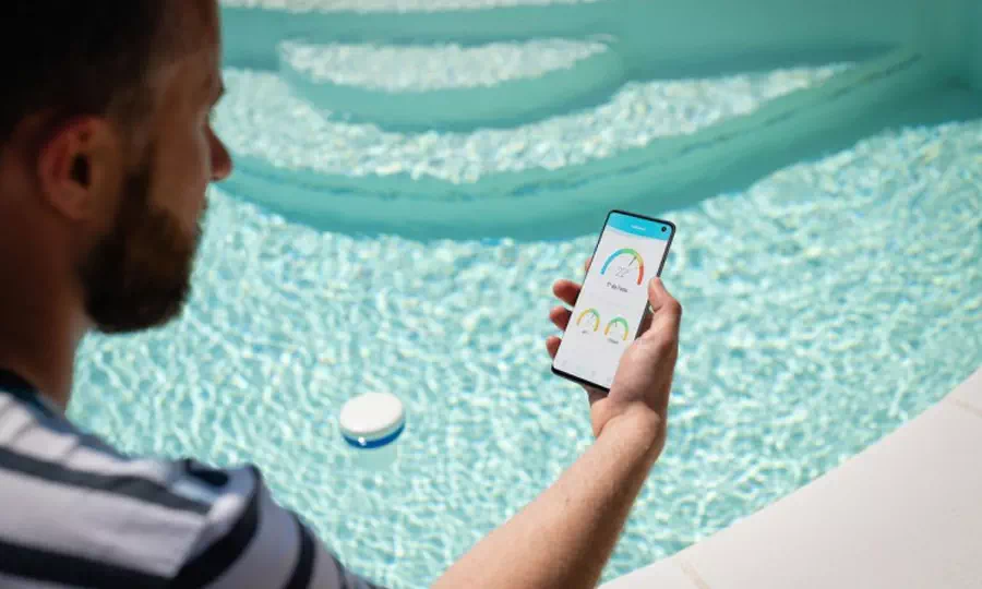 Thermomètre Piscine Connecté ADE – Flottant Jacuzzi Baignoire Étang + Capteur Extérieur + Piles
